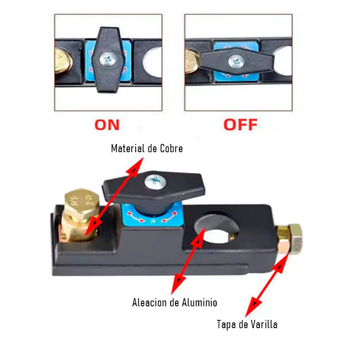INTERRUPTOR DE BATERÍA PARA AUTO – EVITA DESCARGAS Y ROBOS / PAGO CONTRA ENTREGA
