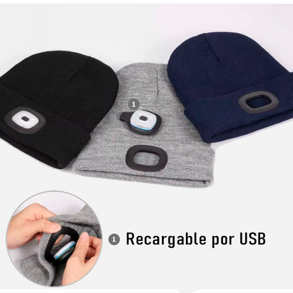 GORRO CON LUZ LED RECARGABLE / PAGO CONTRA ENTREGA